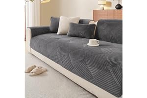 LINGKY Sofabezug rutschfeste Couch überzug Sofadecke, Sofaschutz 1/2/3/4 Sitzer L Sofakissen Neue Universelle rutschfeste Sofa Überwurf, Solide Strukturierte Sofa Überzug für Wohnzimmer