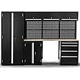 Ondis24 Werkstatt Set 264cm - Komplett Werkbank Mit Schränken & Edelstahlplatte