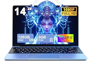 AOCWEI Ordenador Portatil Celeron N4020 Up to 2.8Ghz, Ordenadores Portatiles 14 Pulgadas Win 10 con 5G WiFi 6+128GB SSD Expansión 1TB, BT 4.2 1920*1080 FHD Mini Puerto Multimedia Portatiles Buenos-Azul