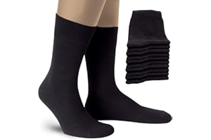 ALL ABOUT SOCKS Calze Uomo e Donna neri (10 paia) - Calze da Uomo per lavoro e tempo libero - Calze di cotone - Made in Europe - OEKO-TEX 100