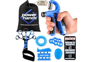 POWER HANDS Hand Grip – Hand Gripper per Allenamento Avambraccio e Mano – Attrezzo di Muscolazione Regolabile per Rinforzo Muscolare, Riabilitazione e Fitness – Gripper Professionale per Uomo e Donna