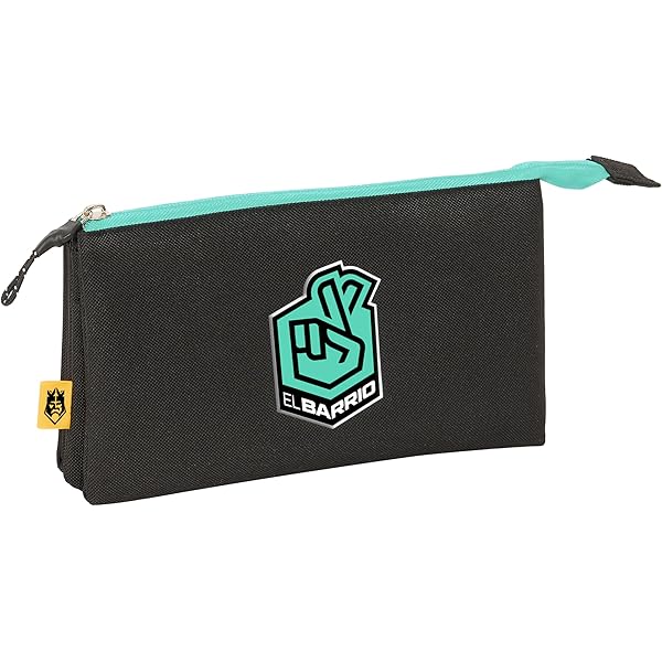 Safta Kings League PORCINOS Neceser Escolar Infantil Con Asa Infantil Facil Limpieza Comodo Y Versatil Calidad Resistencia 24x10x15 Cm Color Negro 1075392317