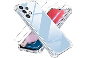 Tentoki 3 in 1 Hülle für Samsung A13 4G mit 2 Panzer Schutz Glas, [integriertes Luftkissen], weich, TPU, Bumper Hülle für Panzerglas Samsung Galaxy A13 4G, transparent