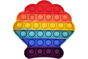 FIDGETARIAN Pop it Fidget Toy - Push Pop it Antiestres Niños - Push Pop Bubble Fidget Juguetes Antiestres - Sensorial Herramientas para Aliviar el Estrés y la Ansiedad para Niños y Adultos I Almeja