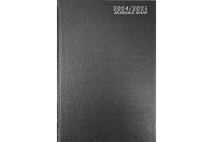 PAULSTORE 2024-2025 A5 WTV Academic Case bound Diary - Hardback A5 Week To View Diary for Year Planner for Business, Office, Home, Appointments (Black)