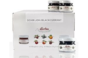 Darbo Konfitüren, SCHWARZE JOHANNISBEER Marmelade, Konfitüre, 60 Gläser x 28 gramm