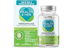 HEALTH AND HER Health & Her Menopause Supplements for Women - Multi-Nutrient Wellbeing Support - Wellbeing for Menopause - 1 Month Supply, 60 Capsules - Vegan
