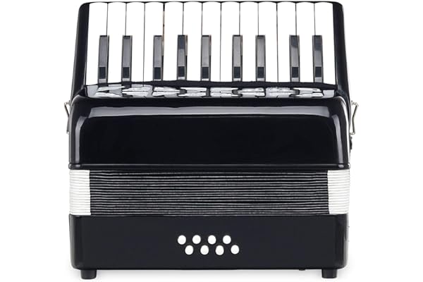 Classic Cantabile Secondo Junior Accordéon 8 Basses (22 touches aiguës, 8 touches basses, incl. sangle de transport et housse) noir