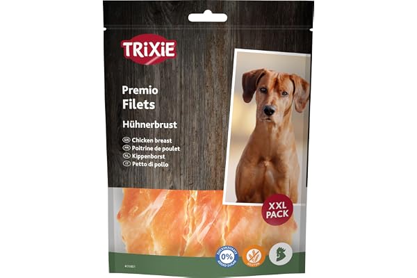 Trixie Premio friandises pour Chien Filets de Poulet, 300 g – friandise savoureuse à la Viande de Poulet, sans Sucre ajouté ni Gluten – récompense Naturelle pour l'entraînement