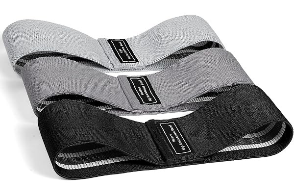 Flintronic Bande Elastique Musculation, Bande Elastique Fitness en Tissu, Bande de Résistance 3/5 Niveaux de Force, pour Entraînement Corps/Jambes/Fessiers, Pilates Yoga, avec Sac de Rangement