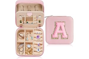 Parima Travel Jewellery Box - Personalised Jewellery Box, A Initial Travel Jewellery Box | Birthday Gifts for Women Girls Jewellry Box | Travel Gifts for Women Travel Jewellery Box