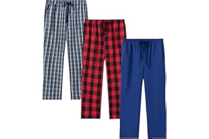 JupiterSecret Herren Pyjamahose Lang Schlafanzughosen für Herren Karierte Nachtwäsche 3er Packs