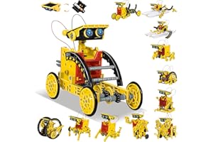 OMWay STEM 12-in-1 Solar Power Robot Toys, Science Kit for Kids 8-12, DIY Building Experiment Engineering Robotics Kit, Gifts for Boys Teens Aged 9 10 11 12+