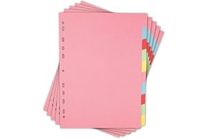 Elba 10 Part File Dividers, A4, 5 Pack, Card Folder Dividers, Recycled