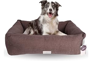 Ligo Buddy Elegance - Cuccia per cani Lettino per cane realizzata in Italia. Cuscino materasso per Cane cuccetta completamente sfoderabile e lavabile. (M/L: 85 X 70 cm, MARRONE ELEGANCE)