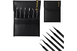 BERNSTEIN WERKZEUG GMBH Bernstein 5-060 - Set di pinzette ESD per componenti SMD, 6 pezzi