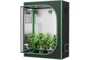 ‎MOEEOS GrowZelt 100x100x200cm 600D Hochdichtes Grow Tent Growtent Pflanzzelt Growschrank Anbau Anbauzelt Hydroponisches System, Wasserdicht, Herausnehmbarer Boden, Dickes Nylongewebe, Stabile Struktur