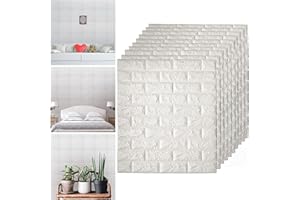 SONHOMAY 30 Stück 3D-Ziegelstein-Tapete, zum Aufkleben und Abziehen, wasserdichte Wandpaneele, selbstklebende Kunstschaum-Ziegelstein-Wandpaneele für Zuhause, Büro, Schlafzimmer, Wohnzimmer, Wäsche,