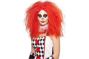 SMIFFY'S Smiffys Peluca de payaso, Rojo, Rizada Halloween