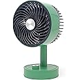 Lukzer 1Pc Rechargeable USB Table Fan 3 Speed Handheld Adjustable Fan Mini Lovely Portable Fans for Outdoor Travel Supplies Rotary Switch(Green/20 x 9.5 x 8cm/YS-2259)