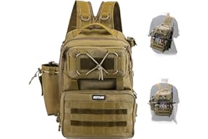 Goture – Sac à Dos de pêche, Sac à Dos d'accessoires de pêche avec Porte-Canne, Sac d'équipement de pêche en Eau salée, Sac à bandoulière d'extérieur