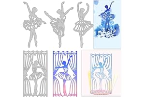 GLOBLELAND 4 Pezzi Fustelle Ragazza Metallo Taglio Muore Ballerino Classico Taglio Muore Stencil Modello Fustelle in Metallo per Stencil in Metallo per Carta Scrapbooking Decor
