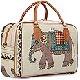 NFI essentials Small Canvas Duffle Travel Bag for Men and Women, Luggage Travelling Bags for Women, Stylish Duffel Cabin Size Air Bag (21L), Beige, 44x16x29cm, Travel Accessories