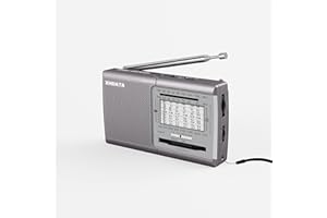 Radio a Pilas Portatil Pequeña FM Am SW Multibanda para Acampar Caminata XHDATA D219 Transistor Radio Plata