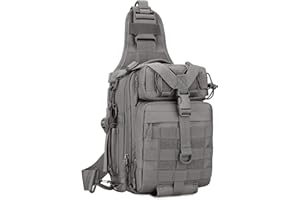 HUNTVP Zaino Monospalla Uomo Tattico Borsa Petto Impermeabile Borsa a Tracolla Militare per Campeggio Escursionismo Ciclismo Viaggio, Type-3 Grigio