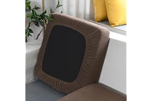 SYLC Sofa Sitzkissenbezug Stretch Sitzkissenschutz Elastischer Kissenbezüge, Husse Überzug Bezug Für Sofa Sitzkissen, rutschfest Stoff Tartan (Braun,2-Sitzer)