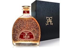 CL CONDE LUMAR Coffret whisky 1818 blended – Feuille d’or 23 carats – Haut de gamme artisanal – Saveur fumée boisée épicée vanille – Premium Liqueur avec certificat d’or – Idée cadeau élégante – 40% vol. – 70 cl