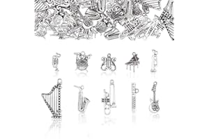Airssory 100 Stück 10 Stile tibetischen Stil Anhänger Musikinstrument für DIY Halskette Armband Schlüsselanhänger Dekoration Supplies – 17 x 15,5 mm