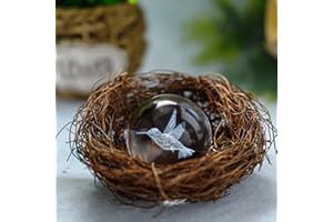 ZEERSHEE 3D-Glaskolibri-Figuren, 60 mm, Kolibri-Kristallkugel mit Ständer, Kolibri, Geschenke für Frauen, Glaskugel, Briefbeschwerer, Dekoration für Zuhause