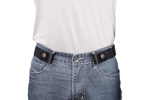 WERFORU No Buckle Belt Buckle Free Belt Men No Show Belt Elasticated Belt Elastic Belts Durable Invisible Adjustable Waist Belt Buckless Stretch Belt Unisex for Jeans Pants