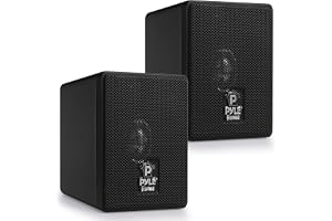 Pyle Regalhögtalare Passiva Bokhyllehögtalare – 2x Mini Stereohögtalare 100W med 9 cm Element, 4 Ohm Impedans, Kompakt Ljudsystem för Studio, Dator, Hemmabio & Gaming