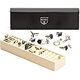 HOUNDSBAY Ring & Cufflink Box Padded Jewelry Tray | Accessory to Admiral and Commander Dresser Valet Box & Victory Valet Tray (Ivory)