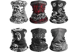 AWUMBUK 6 PCS Bandana Multifonctions Cache cou Homme,Tour de Cou Homme Hiver et Femme à Séchage Rapide Cache cou Moto Homme Cache Nez pour Sport Cyclisme Yoga Ski Randonnée