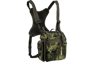 WOLFHUNT Bino Harness Chest Pack, Magnetic Binoculars Bag with Rangefinder Pouch, Waterproof Bino Case Adjustable Strap, Camo Os_woods
