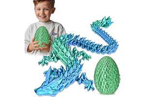 BALKWAN Surprise Dragon Egg with Dragon Inside – Gifts for Kids and Adults, 3D Printed Fidget Toy, Ideal for Christmas, Easter, Birthdays, Fun Desk Décor and Stress Relief(Christams Green, Large)