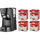 Lavazza, A Modo Mio Macchina per Caffè Tiny Eco Nera con 64 Capsule Qualità Rossa Incluse, Macchina per Espresso in Plastica 