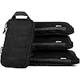 Albatross Compression Packing Cubes | Packing Cubes for Suitcases and Backpacks | Made from Recycled Fabric (Compression Set of 4 - Black)