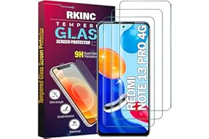 RKINC Szkło hartowane [3 sztuki] do Xiaomi Redmi Note 13 Pro 4G, ochraniacz ekranu, twardość 9H 0,33 mm [odporny na zarysowania][odporny na pękanie][bez pęcherzyków powietrza] [Dożywotnia ]