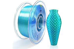 YOUSU Zweifarbiges Seiden PLA Filament 1.75mm, Dual Color PLA 3D Drucker Filament 1kg (2.2LBS), Maßgenauigkeit +/- 0,03 mm(Seide Blau/Grün)