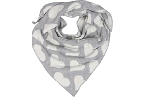 CASHMERE DREAMS Zwillingsherz Dreieckstuch Stola Schal aus Kaschmir und Wolle für Kids Mädchen Jungen Kinder - Hochwertiges Cashmere Halstuch im Herz Print Muster - Multifunktionstuch für Sommer Herbst Winter