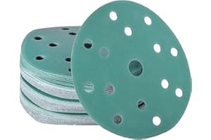 WABRASIVE Wfix 50 Disques de poncage 150 mm K240, Perforation 15 trous pour ponceuse excentrique, Grain K240 fin Disque Abrasif Professionnel pour Ponçage du Bois, Platre, Rénovation