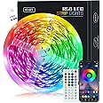 KEELIXIN 65.6ft Led Lights for Bedroom,Smart Sync with Music,5050 RGB LED Strip Lights with Remote & Bluetooth APP Control,Color Changing Luces Led para Cuarto,Led Strip Lights for Room,TV,Party