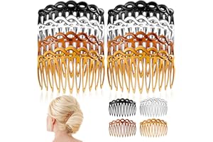 MATWSEC 8 Pcs French Hair Comb Hair Side Combs Clips Decorative Combs for Women Plastic Twist Accessories Set Vintage Veil Teeth Comb for Fine Hairs Girls Bridal Wedding Multiple Hairstyles