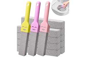 Hexizexi 12 Stück Bimsstein Toilettenreiniger Bimsstein Toilette mit 3 Griffe Austauschbar Pumice Stone für Toiletten Badezimmer Küchen Pools