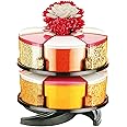 Cronus 360° Revolving Spice Rack Masala Rack Spice Box Masala Box Masala Container Condiment set of 12(PINK) - 300 ml Plastic Grocery Container