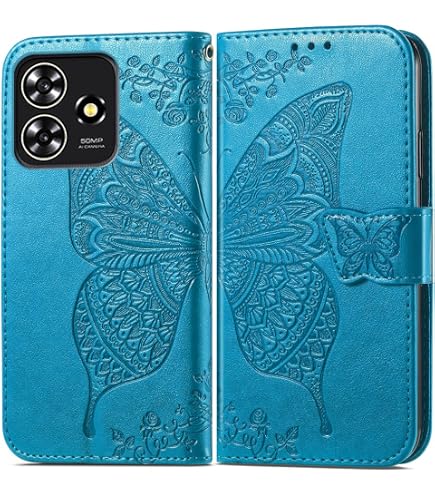Stile telefono Compatibile con Custodia ZTE Blade A73 5G con Porta Carte di Credito, Custodia a Libro in Pelle PU Custodia a Portafoglio con Cinturino da Polso Custodia Protettiva Antiurto(Siyah